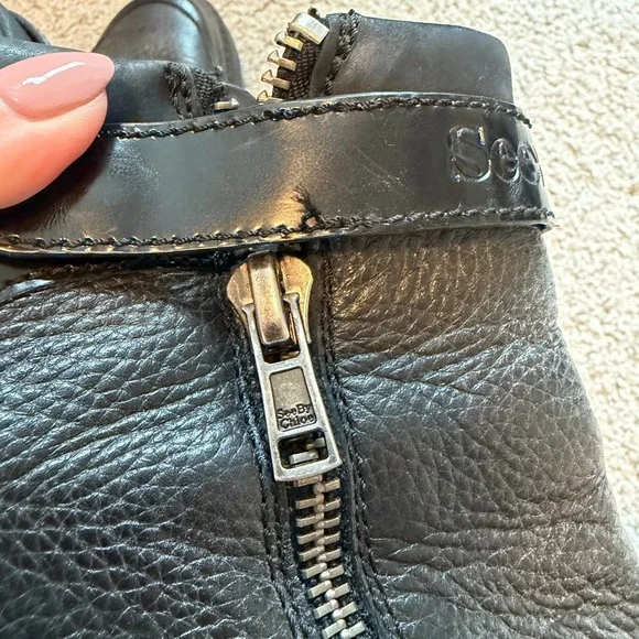 See by Chloé ankle pebble biker boot - Picture 7 of 7